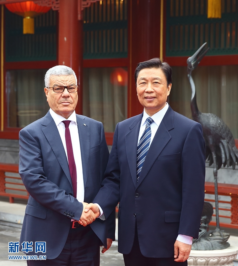 4月6日，國家副主席李源潮在北京會見由總書記薩伊達尼率領的阿爾及利亞民族解放陣線黨代表團。 新華社記者 丁海濤 攝