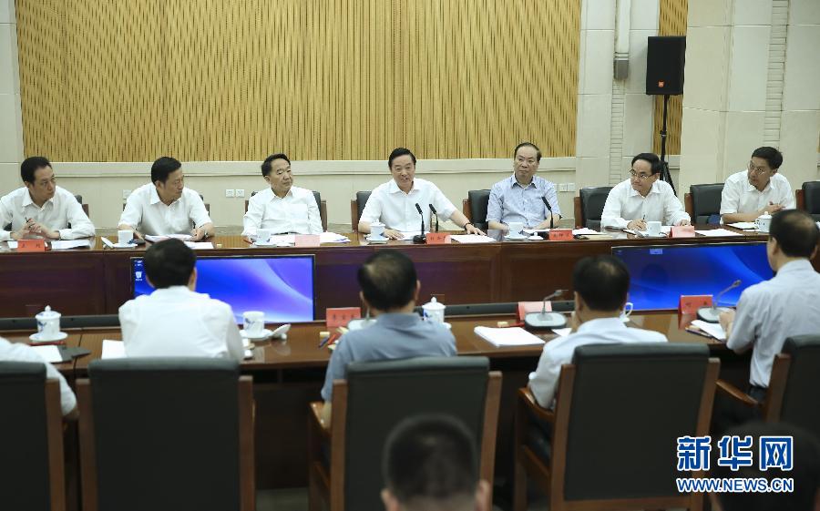 8月31日，中宣部在北京召開創新新聞傳播工作交流會，中共中央政治局委員、中央書記處書記、中宣部部長劉奇葆出席會議并講話。新華社記者蘭紅光攝