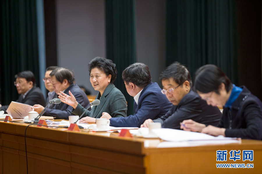 1月16日，中共中央政治局委員、國務院副總理劉延東在北京出席“加強和改進新形勢下高校思想政治工作專題研討班”開班式。 新華社記者崔新鈺 攝