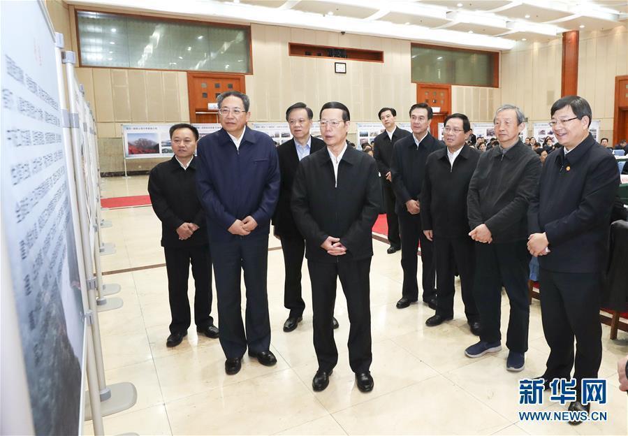 1月9日至10日，國務院副總理張高麗在安徽調研推動長江經濟帶發展工作。這是1月10日，張高麗主持召開推動長江經濟帶發展工作會議前聽取介紹。新華社記者 龐興雷 攝