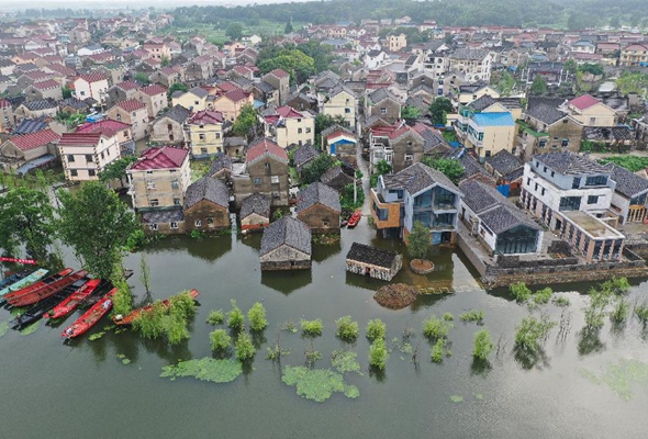 江蘇南京：石臼湖水位持續上漲