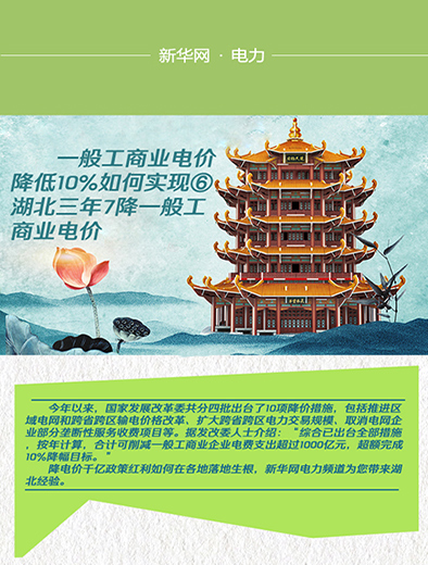 湖北三年7降一般工商業電價