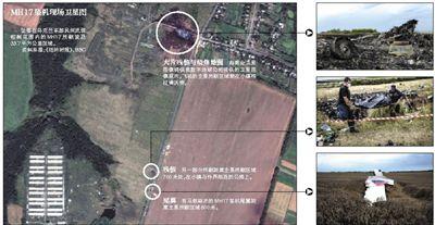 馬航MH17客機殘骸照片顯示，其機身上有許多細小孔洞。多名專家分析稱，這些孔洞或是飛機被導彈爆炸后飛散的彈片擊中所致。