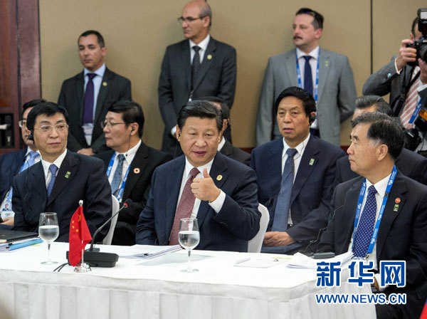 11月15日，金磚國家領導人非正式會晤在澳大利亞布里斯班舉行，中國國家主席習近平出席。新華社記者李學仁攝