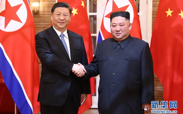 習近平同朝鮮勞動黨委員長、國務委員會委員長金正恩舉行會談